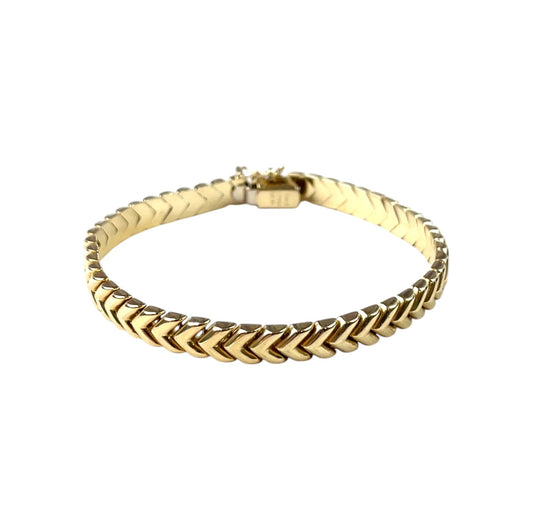 14ct Yellow Gold Herringbone Bracelet (7.5")