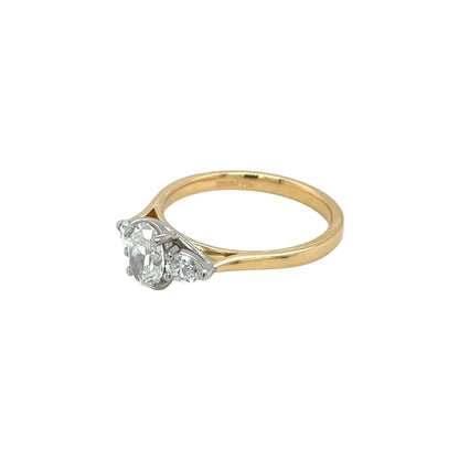 18ct Yellow Gold Diamond Trilogy Ring (M1/2)