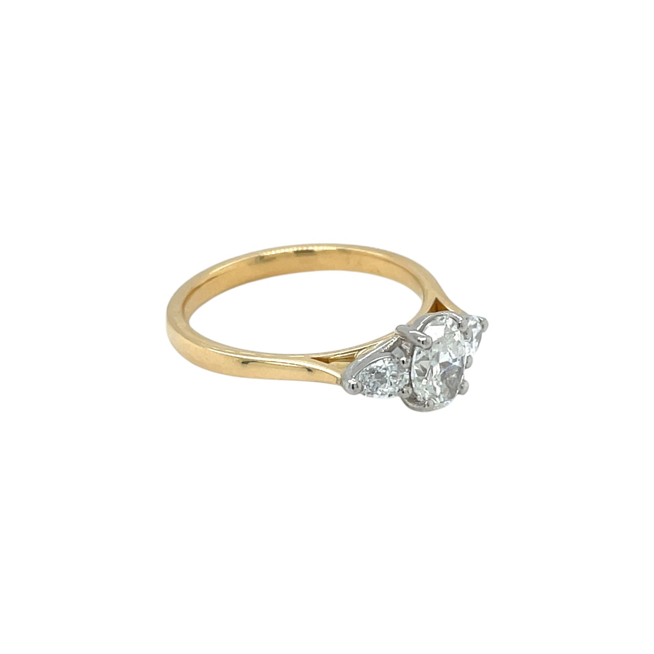 18ct Yellow Gold Diamond Trilogy Ring (M1/2)