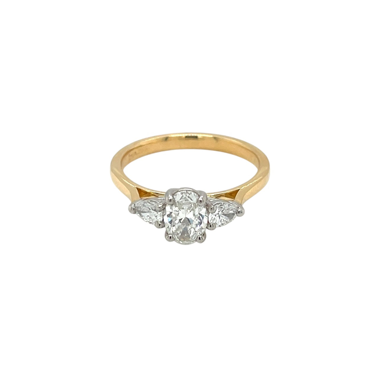 18ct Yellow Gold Diamond Trilogy Ring (M1/2)