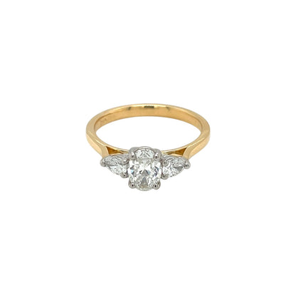 18ct Yellow Gold Diamond Trilogy Ring (M1/2)