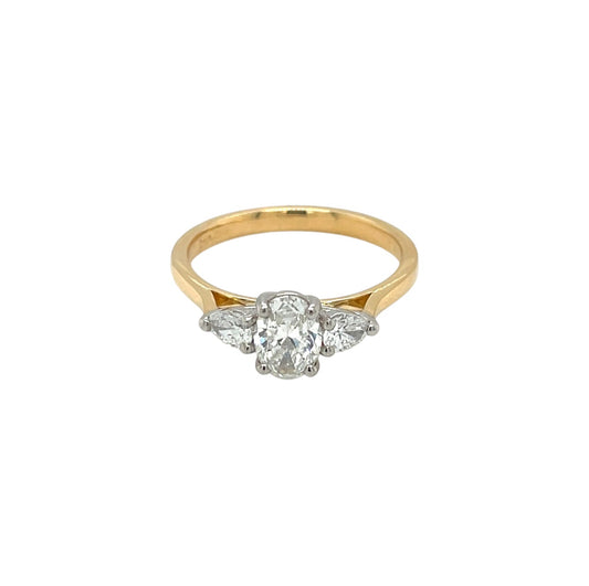 18ct Yellow Gold Diamond Trilogy Ring (M1/2)