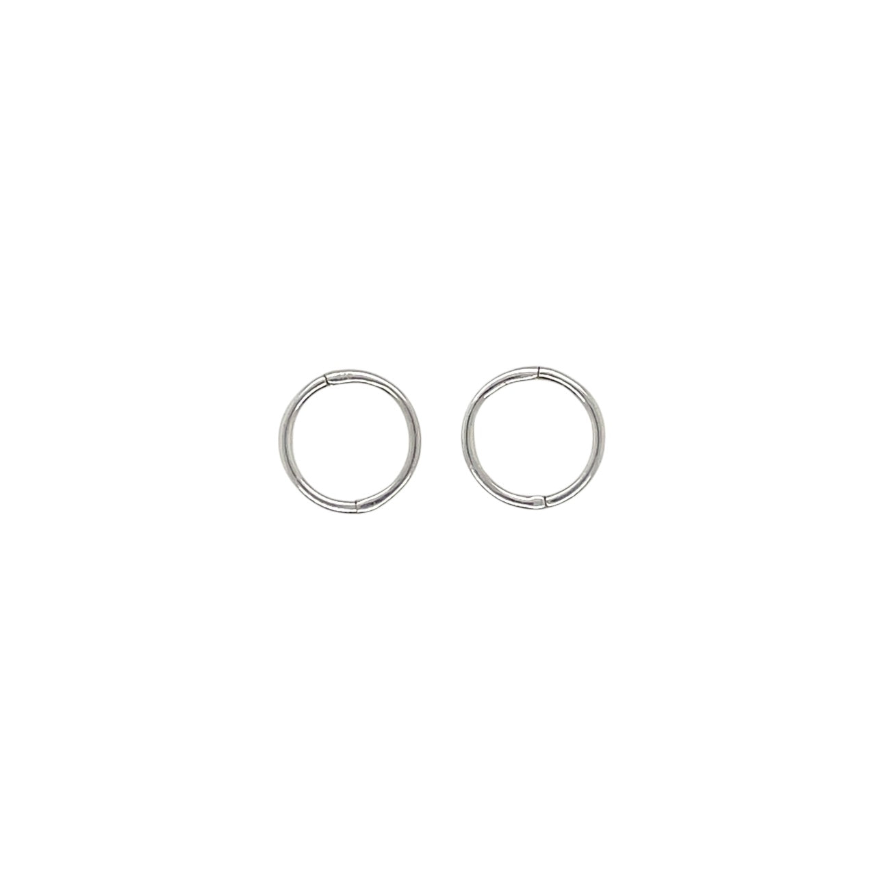 9ct White Gold Hinged Sleeper Hoop Earrings