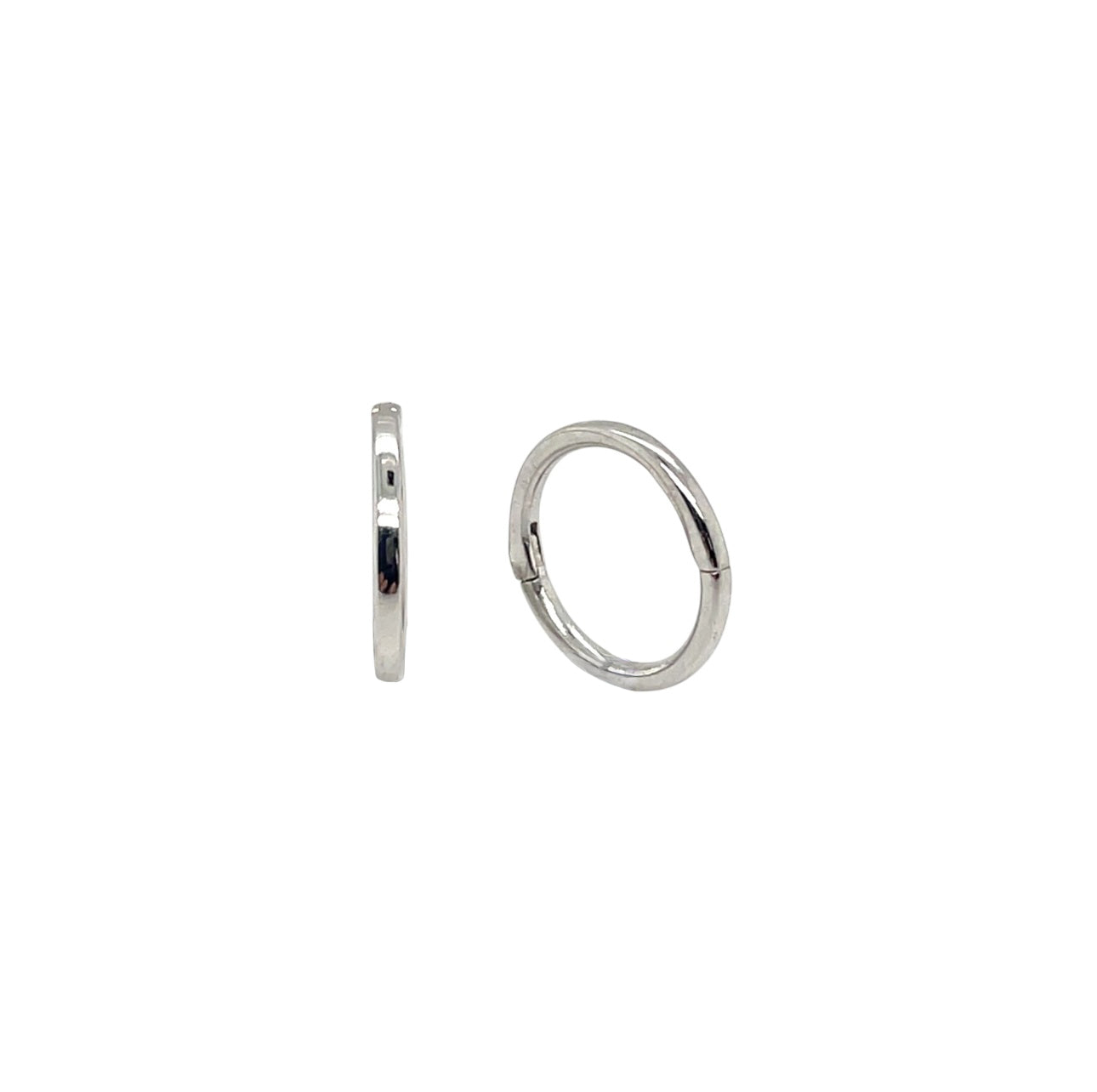 9ct White Gold Hinged Sleeper Hoop Earrings