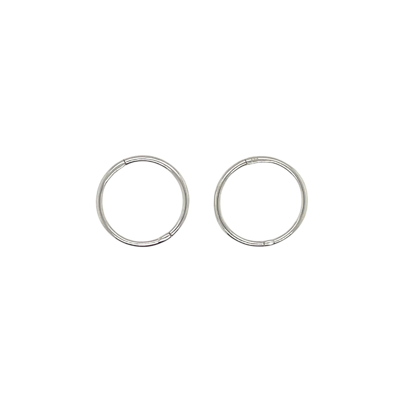 9ct White Gold Sleeper Hoop Earrings
