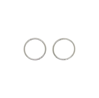 9ct White Gold Sleeper Hoop Earrings