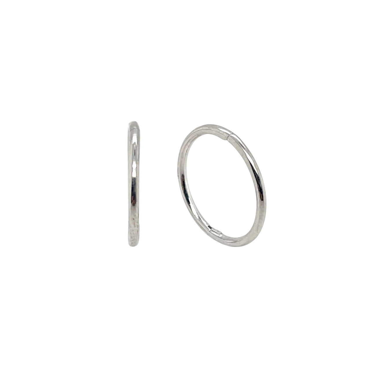 9ct White Gold Sleeper Hoop Earrings