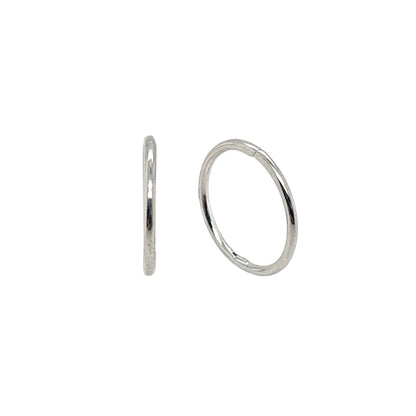 9ct White Gold Sleeper Hoop Earrings