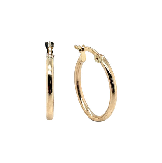 9ct Yellow Gold Oval Tube Hoop Earrings
