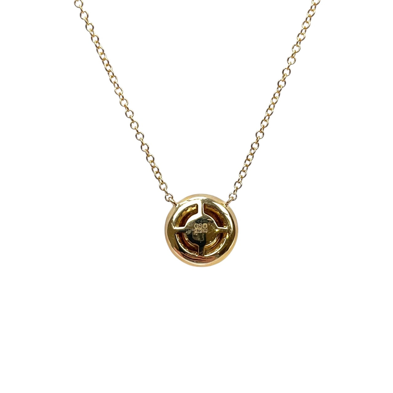 9ct Yellow Gold Diamond Halo Pendant & Chain (16-18")