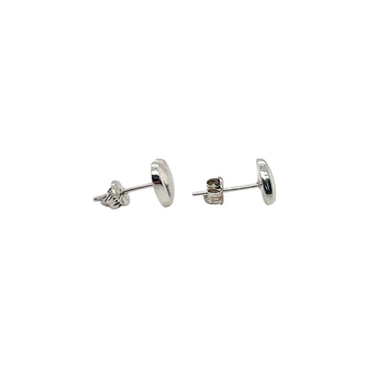 9ct White Gold Heart Stud Earrings