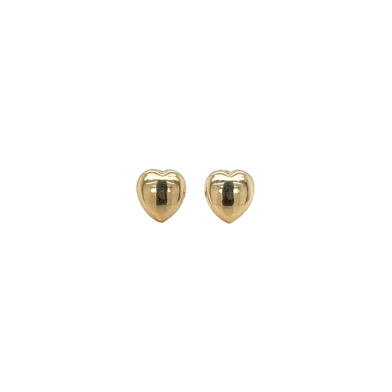 9ct Yellow Gold Heart Stud Earrings