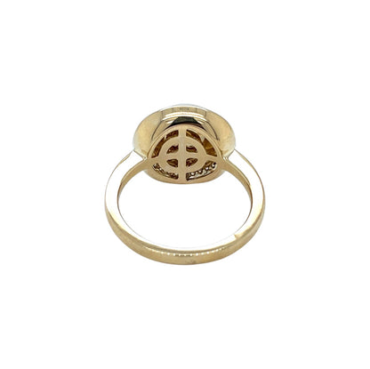 9ct Yellow Gold South Sea Mabe Pearl & Diamond Ring (N)