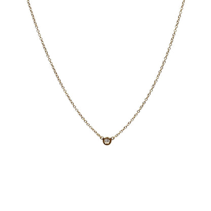 18ct Yellow Gold Tiffany & Co. Diamond Solitaire Necklace (16")
