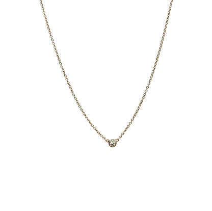 18ct Yellow Gold Tiffany & Co. Diamond Solitaire Necklace (16")