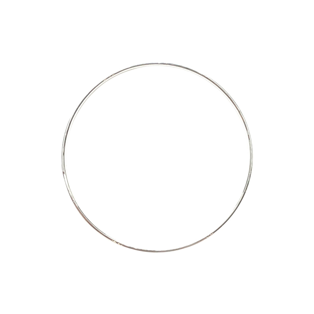Silver Solid Hammered Court Bangle