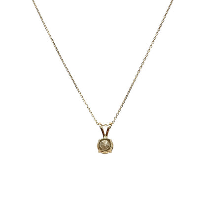 14ct Yellow Gold Diamond Solitaire Pendant & Chain (16.5")