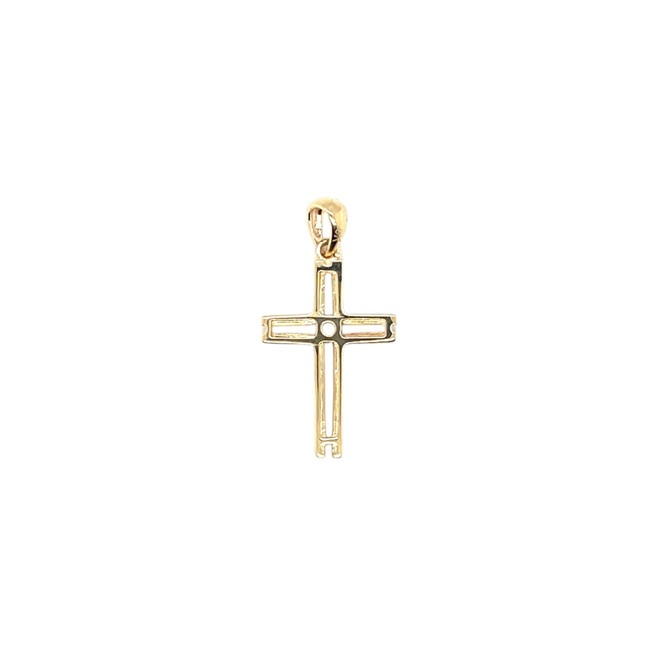9ct Yellow & White Gold Fancy CZ Cross Pendant