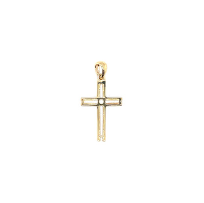 9ct Yellow & White Gold Fancy CZ Cross Pendant