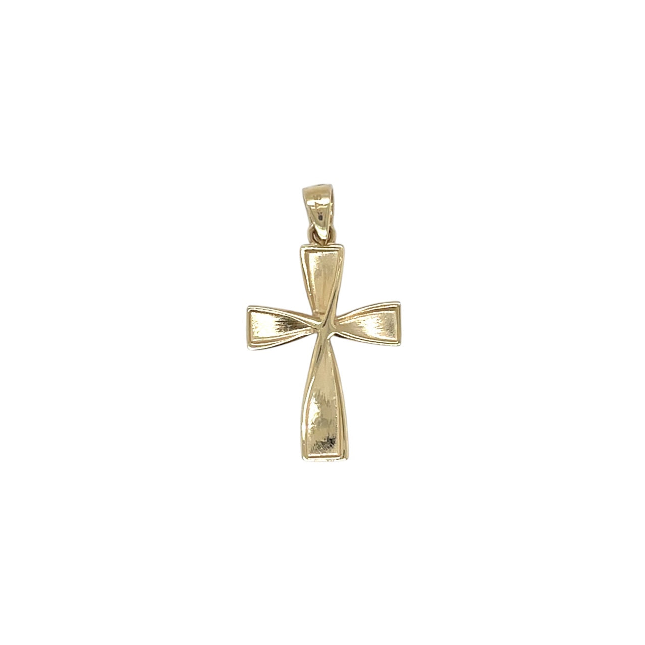 9ct Yellow Gold Twisted Cross Pendant