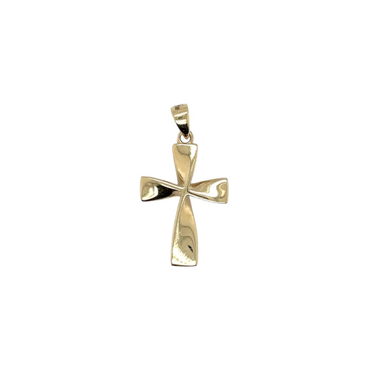 9ct Yellow Gold Twisted Cross Pendant
