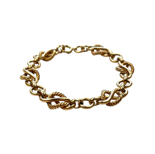 9ct Yellow Gold Fancy Link Bracelet (8")