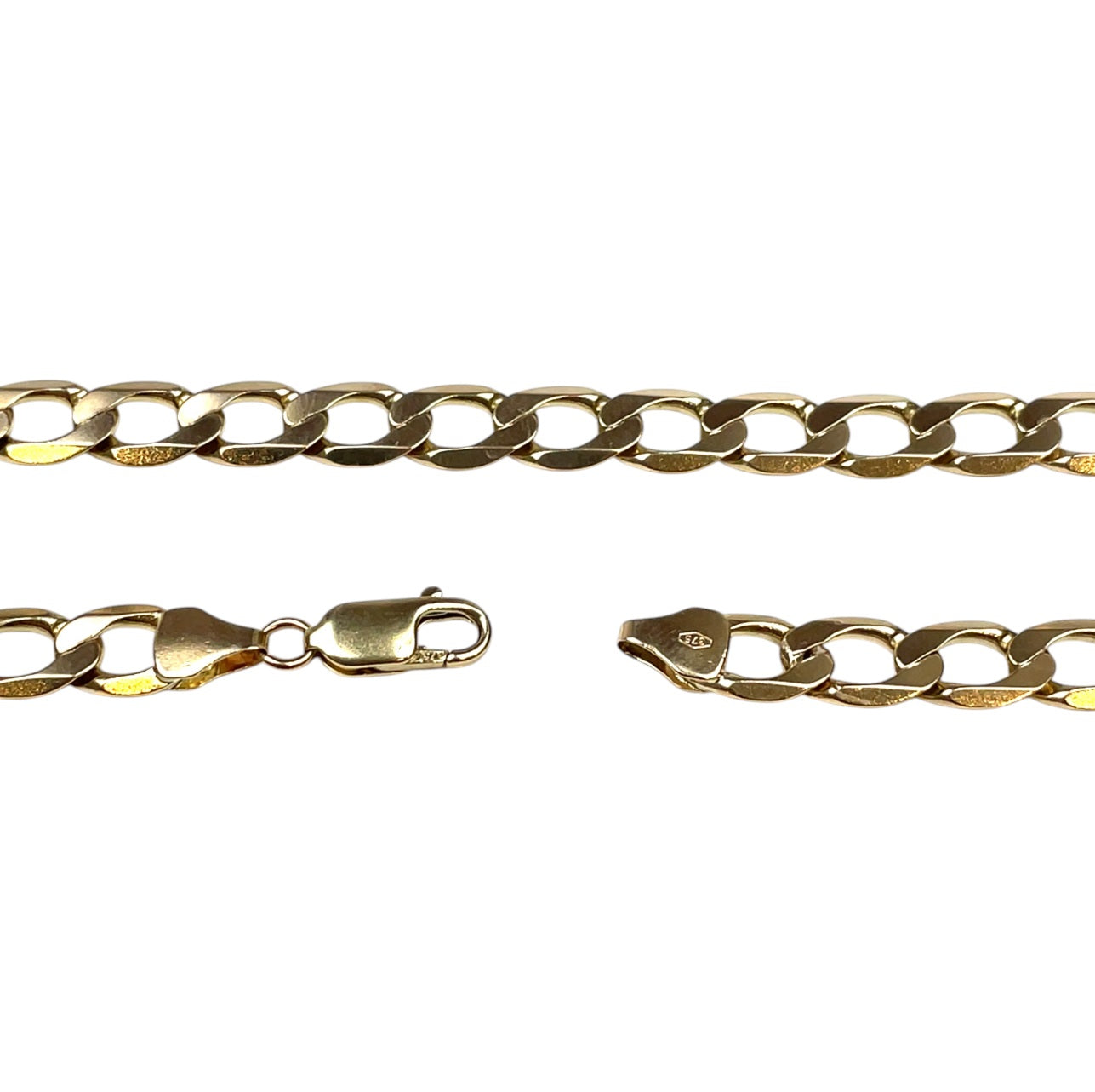 9ct Yellow Gold Flat Curb Chain (22")