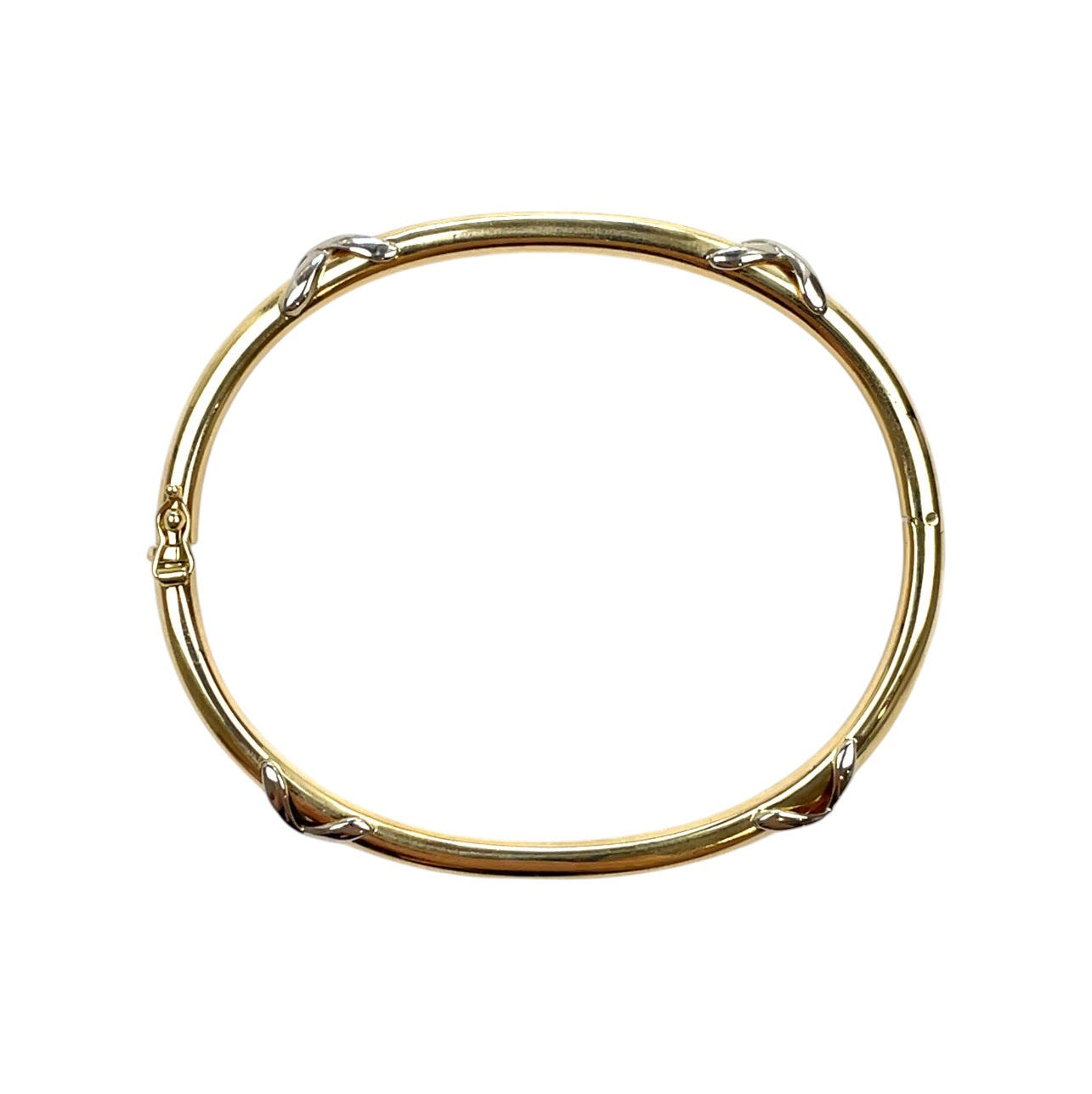 18ct Yellow & White Gold Cross-Over Bangle