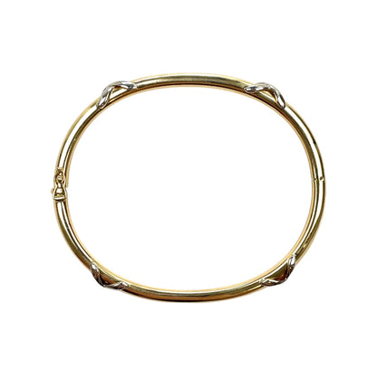 18ct Yellow & White Gold Cross-Over Bangle
