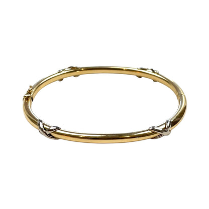 18ct Yellow & White Gold Cross-Over Bangle