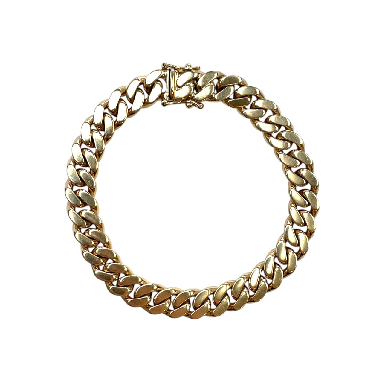 9ct Gold Flat Curb Link Bracelet (7.5")
