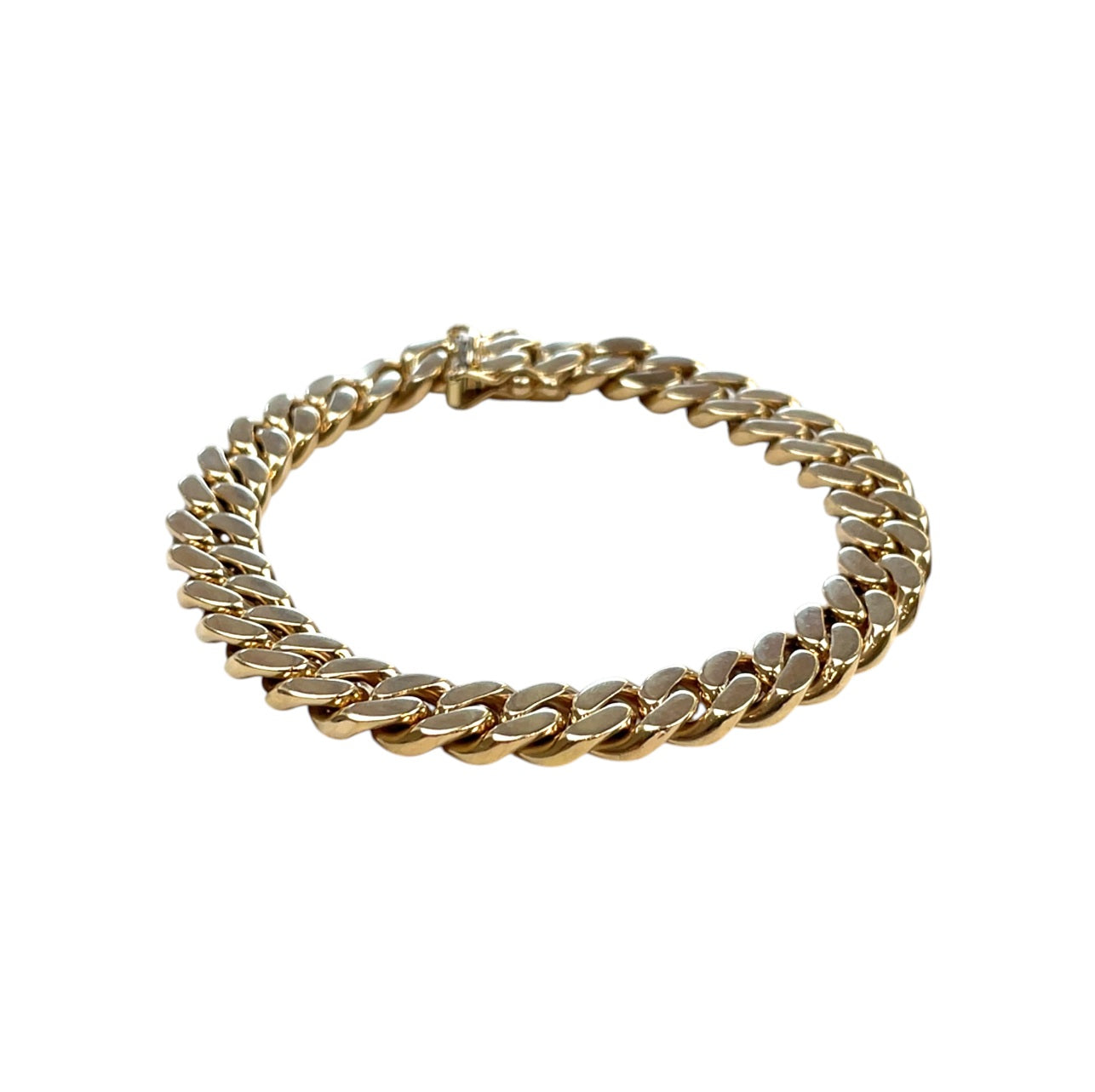 9ct Gold Flat Curb Link Bracelet (7.5")