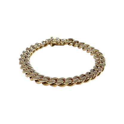 9ct Gold Flat Curb Link Bracelet (7.5")