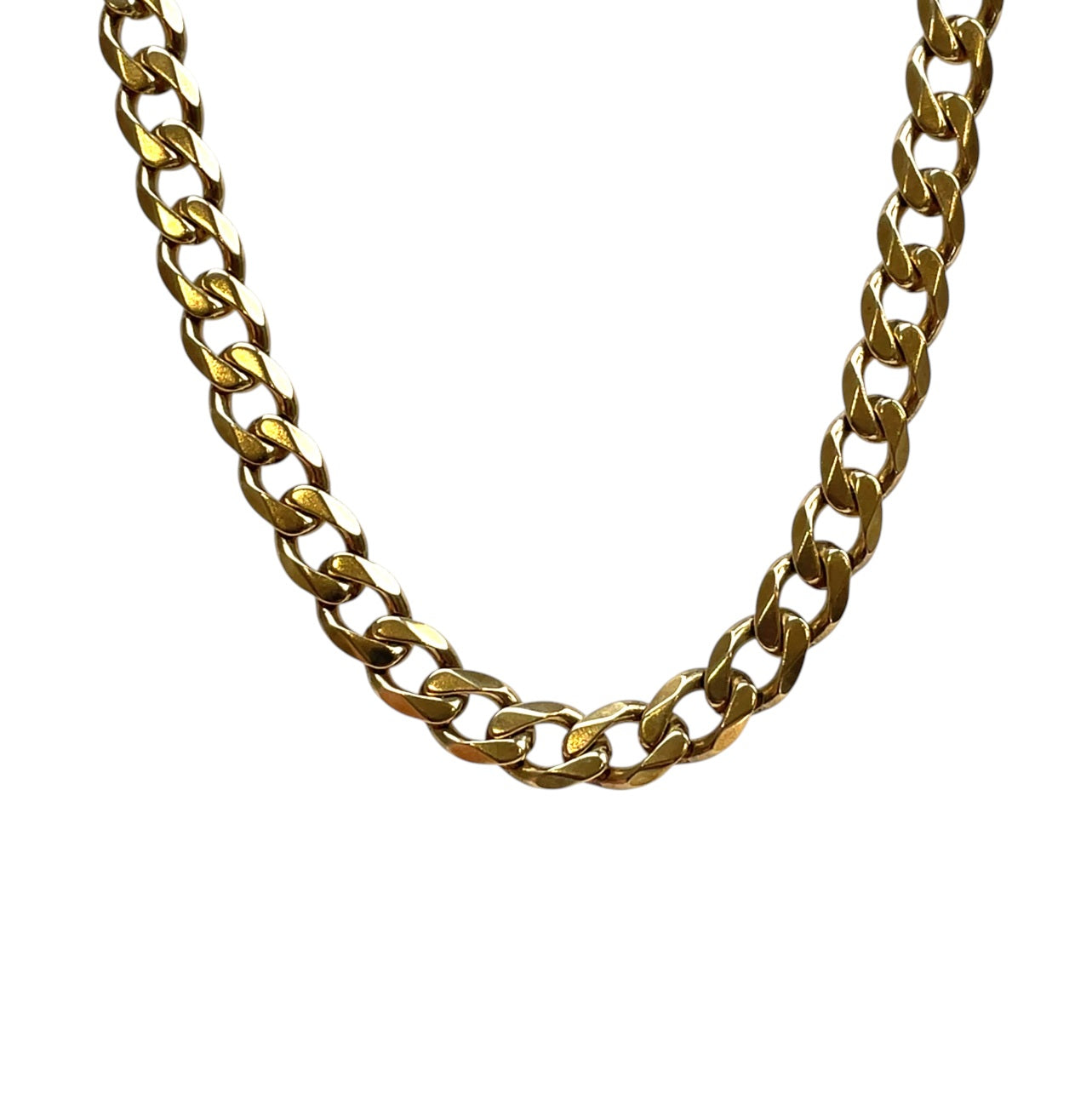9ct Gold Flat Curb Necklace (18")