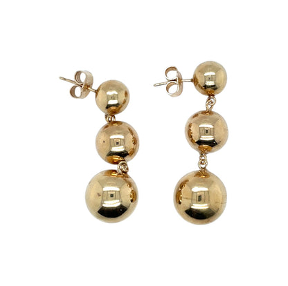 9ct Gold Multi Ball Drop Earrings
