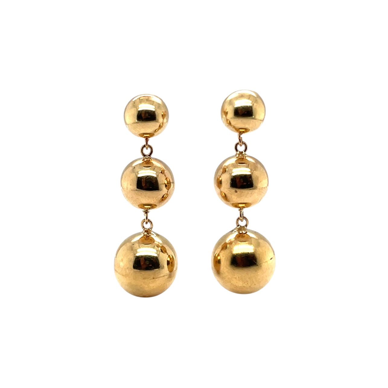 9ct Gold Multi Ball Drop Earrings