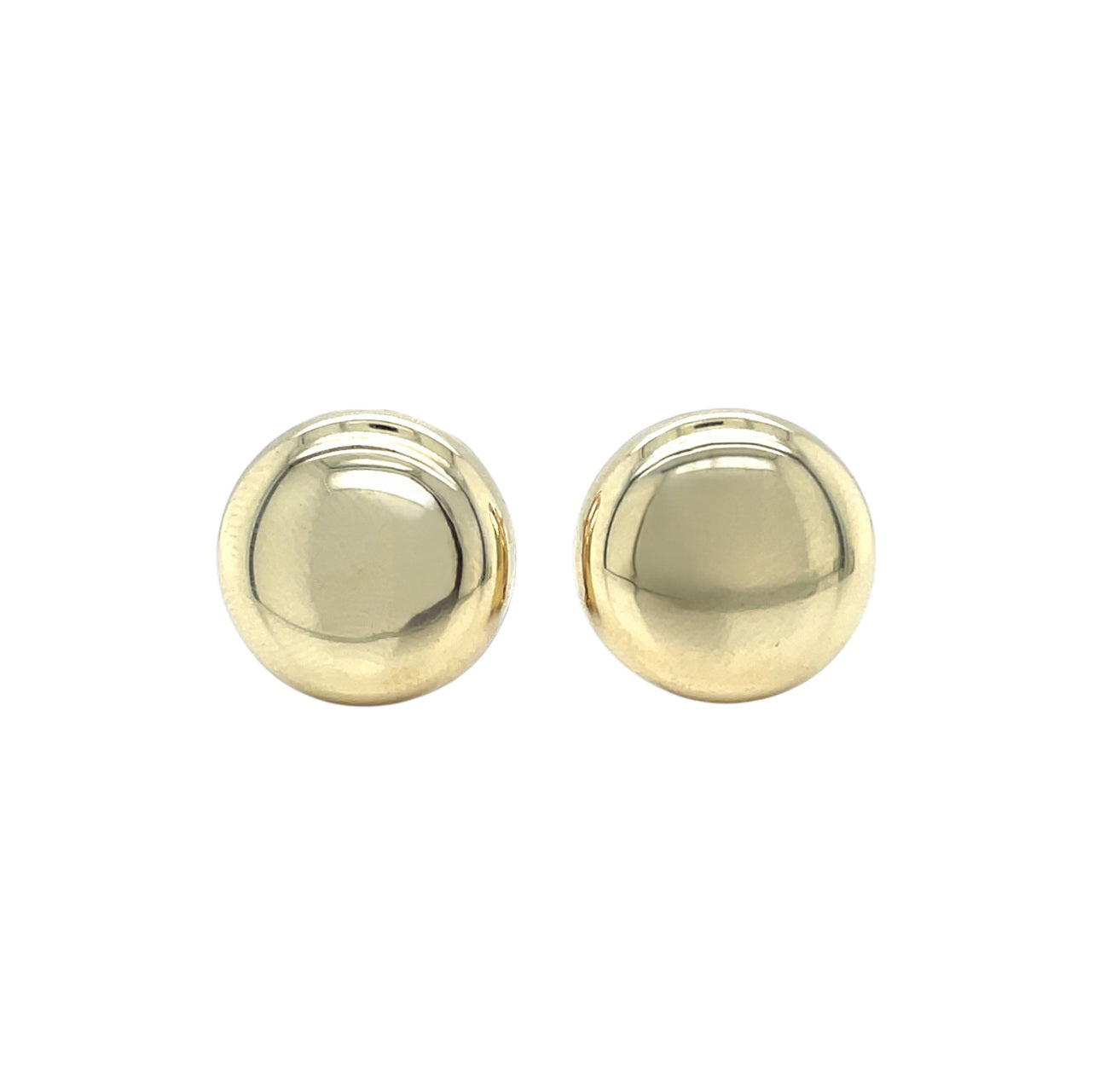 9ct Yellow Gold Plain Button Stud Earrings