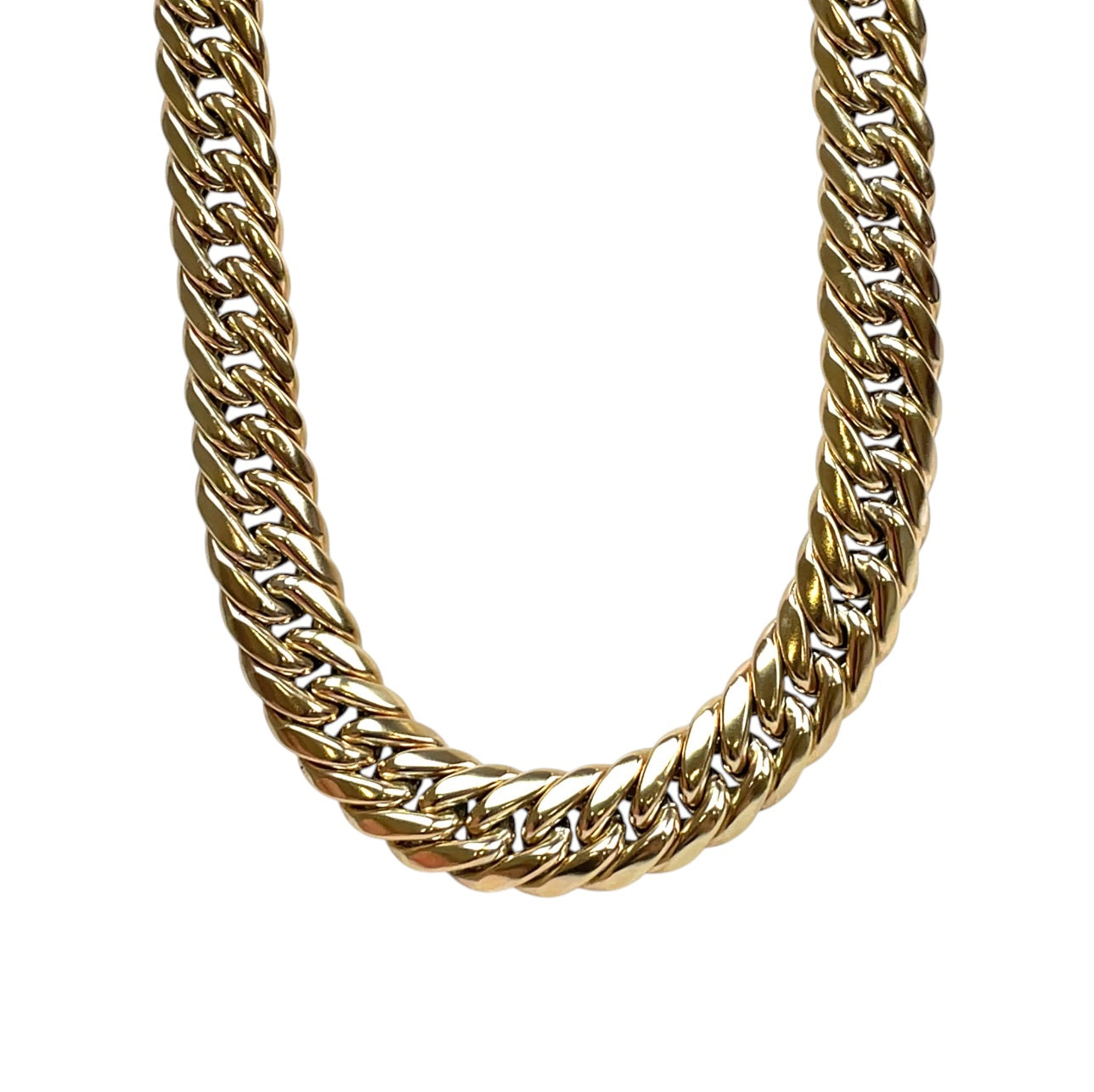 9ct Gold Graduated Heavy Curb Necklace (17")