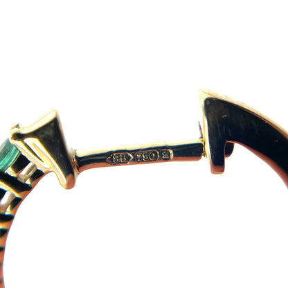 18ct Yellow Gold Emerald & Diamond Hoop Earrings