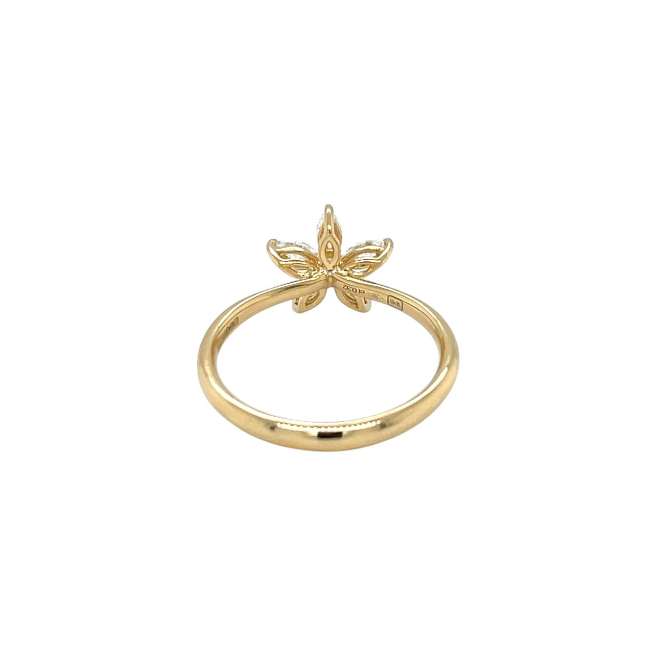18ct Yellow Gold Diamond Flower Cluster Ring (M)