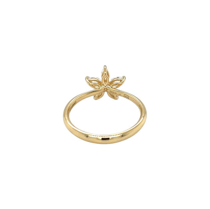 18ct Yellow Gold Diamond Flower Cluster Ring (M)