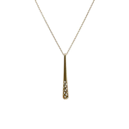 18ct Yellow Gold Diamond Drop Pendant & Chain (16-17")