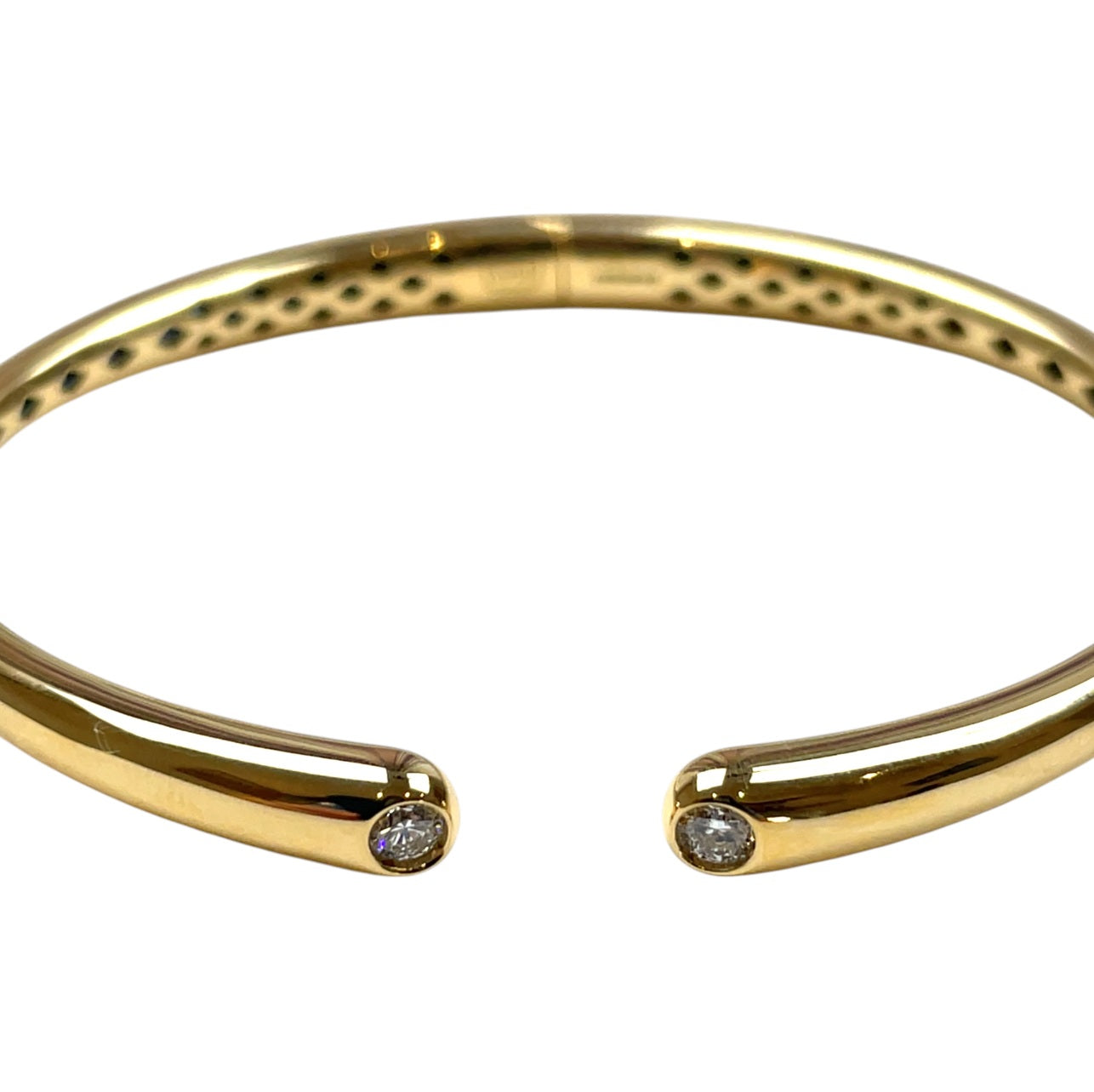 18ct Yellow Gold Diamond Hinged Bangle