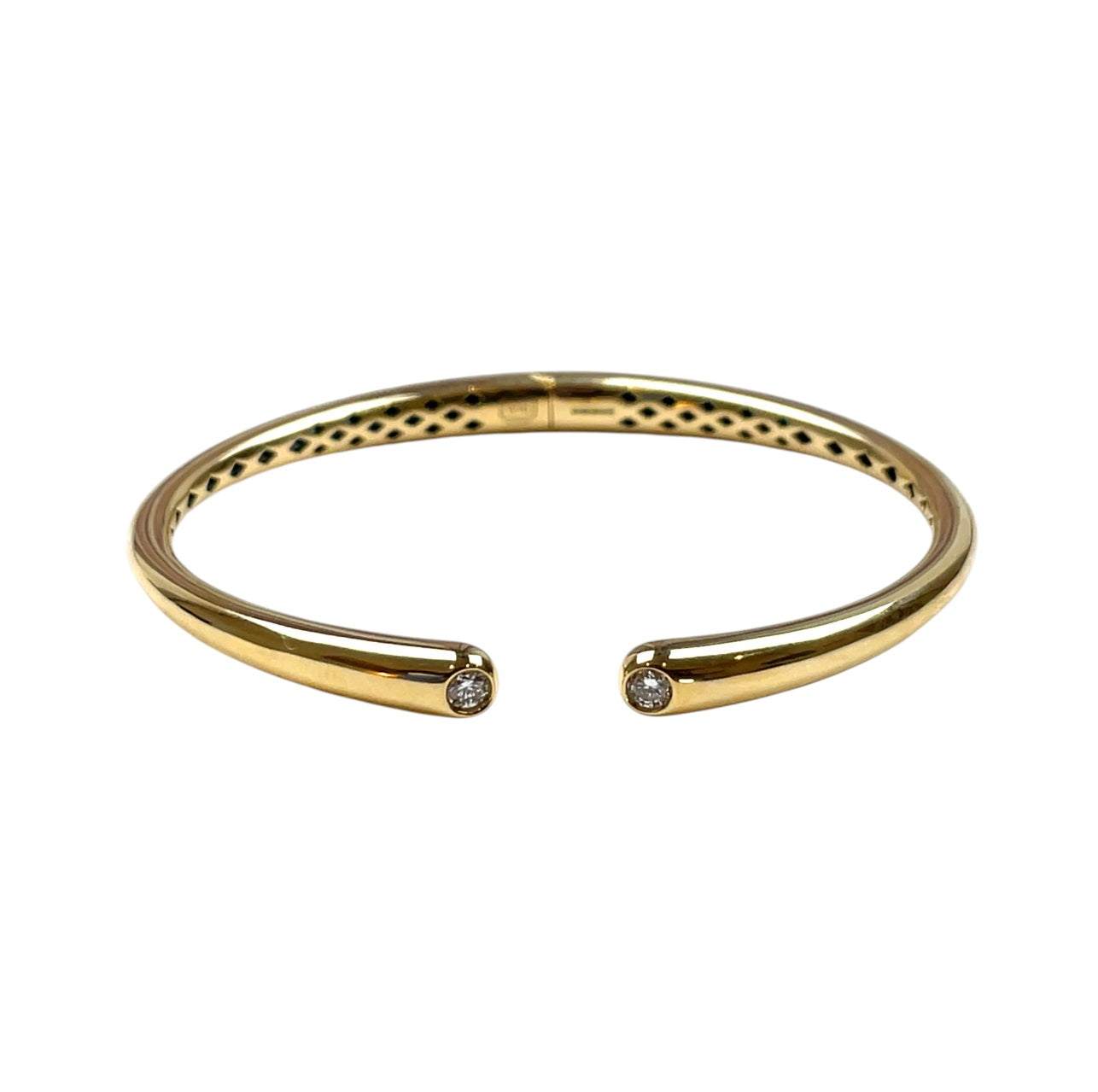 18ct Yellow Gold Diamond Hinged Bangle