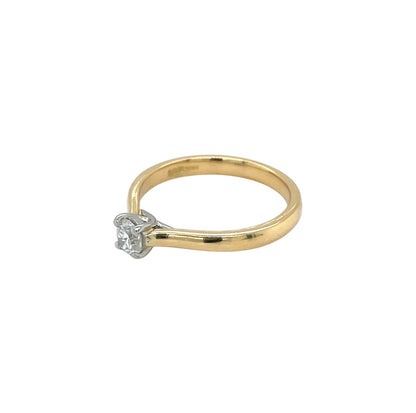 18ct Yellow Gold & Platinum Diamond Solitaire Ring (N)