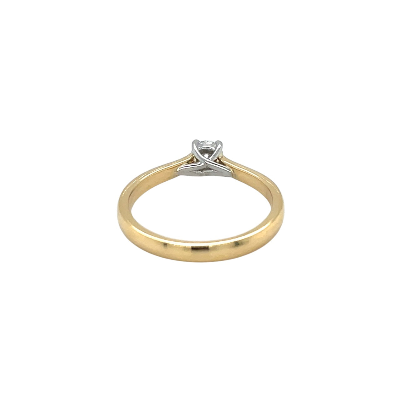 18ct Yellow Gold & Platinum Diamond Solitaire Ring (N)