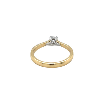 18ct Yellow Gold & Platinum Diamond Solitaire Ring (N)