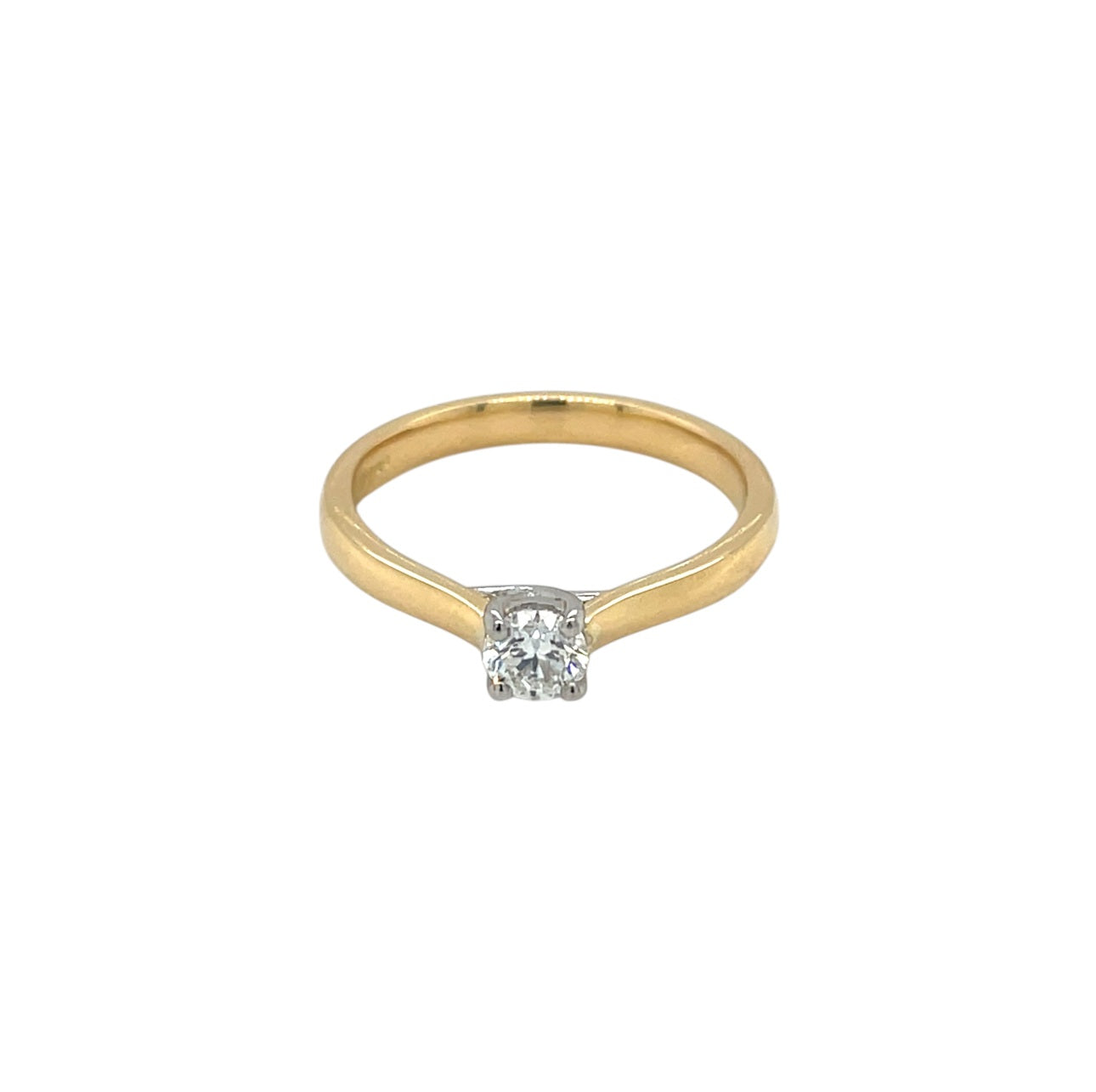 18ct Yellow Gold & Platinum Diamond Solitaire Ring (N)