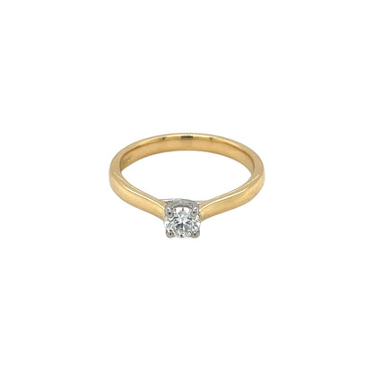 18ct Yellow Gold & Platinum Diamond Solitaire Ring (N)