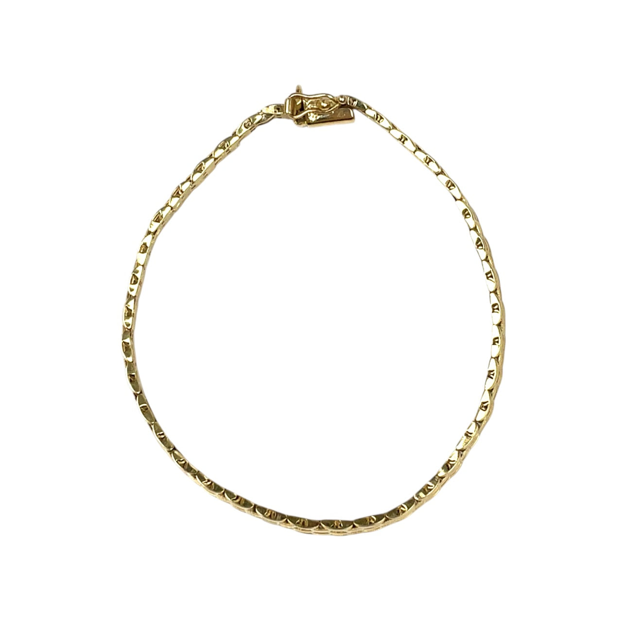 18ct Yellow Gold Brick Link Bracelet (7.5")